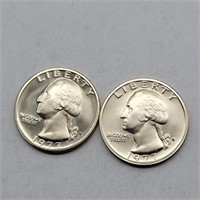 2- 1977 WASHINGTON QUARTER PROOFS GEMBU DCAM