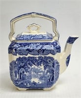Lidded Teapot Mason's Vista Blue & White England