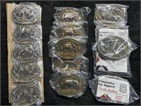 1980-82 Hesston NFR Buckles, Lot of (15) NOS