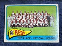 REDS TEAM CARD VINTAGE 1965 TOPPS CARD