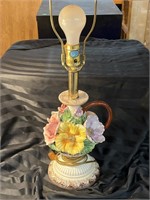 Vintage Capodimonte Italy Porcelain Floral Lamp