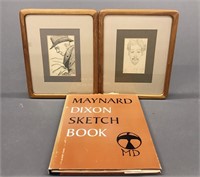 2 Maynard Dixon sketches on paper, c.1900.