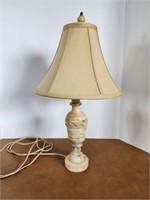 Alabaster Table Lamp, Beige & Gray Tones