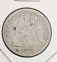 1898 United States Silver 25-Cent Quarter Dollar