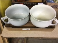 2 marked pots