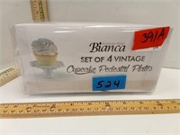 Bianca Vintage Cupcake Pedestal Plates In Box