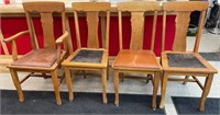 4 Oak Dining Chairs.  NO SHIPPING