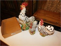 Chicken Collection lot of 3 Ceramic