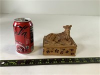 Ceramic Cheetah Lidded Trinket Box