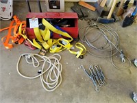 Metal Toolbox with Tie Downs and Metal Cables