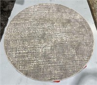 80" Gray Patterned Print Round Area Rug