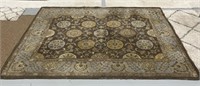 Large Wool Floral Rectangle Area Rug 114" x 92"