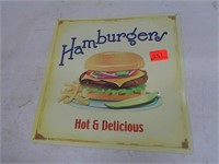 14 x14 Tin Hamburger Sign
