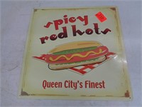 14 x14 Tin Spicey Red Hots Sign
