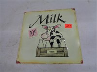 14 x14 Tin Milk Sign
