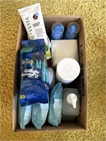 Box of Razors, Disinfectant Spray, Cleansing