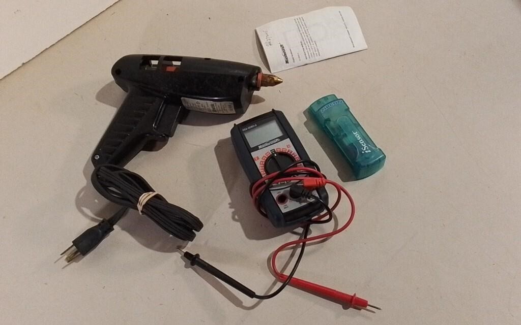 Glue Gun, Multi-Meter & Stud Finder Working