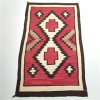 Vintage Navajo rug / weaving with lazy line 33" x