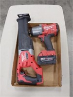 Cordless Milwaukee 1/2" impact, Sawzall