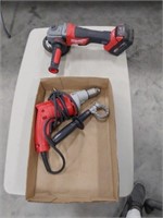 Milwaukee electric 1/2" drill, Cordless grinder