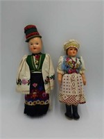 Vtg Hungarian Folk Art Dolls 5B3D