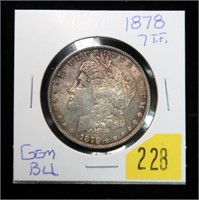 1878 7-T.F. Morgan dollar, gem BU