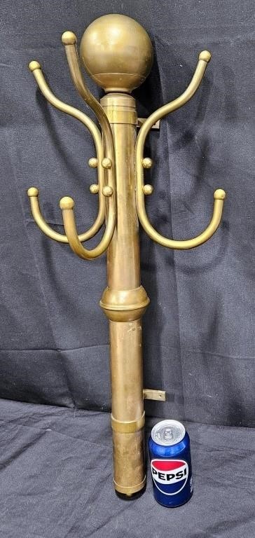 Vintage Brass Wall Mounted Coat Hanger