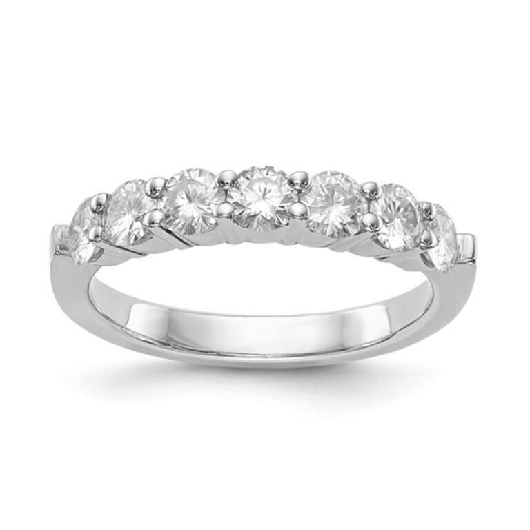 Sterling Silver - Round Moissanite Band