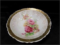 Antique Porcelain Serving Bowl w/Flowers