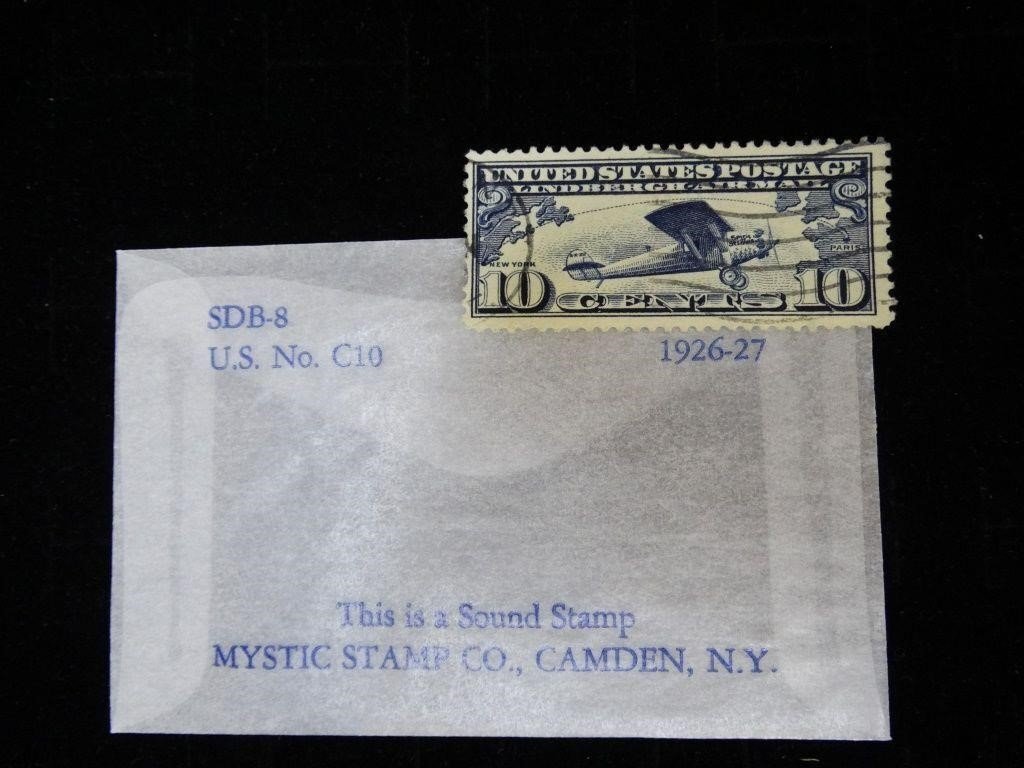 1926-27 Lindbergh 10 Cents U.S. Airmail Stamp