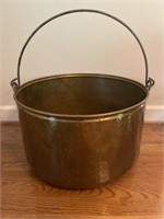 Hammered Brass Cauldron with Handle