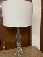 Glass lamp with drum shade 31” tall