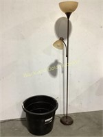 Metal Floor Lamp & Plastic Tub