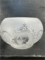 FROSTED CRYSTAL CAMEO OIL LAMP SHADE