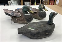 2 Plastic & 1 Wooden Duck Decoys