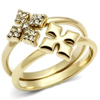 IP Gold (Ion Plating) Brass Ring with Top Grade Cr