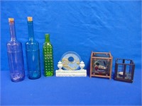 Decorative Coloured Bottles, Candle Holders & More