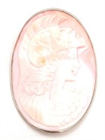 Italian Sterling Silver Carved Shell Cameo