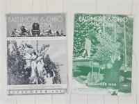 (2) VINTAGE "BALTIMORE & OHIO MAGAZINE" 1937& 1938