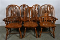 Set of (7) Oak Dining Room Chairs: (2) Captains