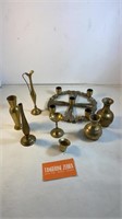 Brass Vades & Candle Holders