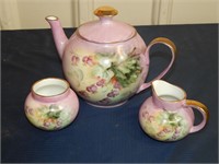 Antique Porcelain Tea Set Handpainted by C Panke