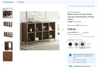 E8698  BHG 8-Cube Organizer, Vintage Walnut