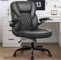 WHITE LEATHER PADDED OFFICE CHAIR