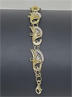 Vermeil/.925 Sterl Silv Flower Bracelet