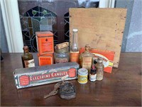 QTY OF VINTAGE CHEMIST BOTTLES AND OINTMENT JARS