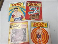 4 EARLY "THE RING" BOXING MAGAZINES 1948,49,51,58