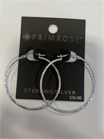 Primerose Sterling Silver Hoop Earrings