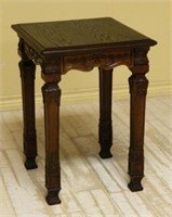 Continental Acanthus Carved Oak Side Table.