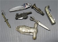 (7) Folding knives. Largest measures 3" Long.
